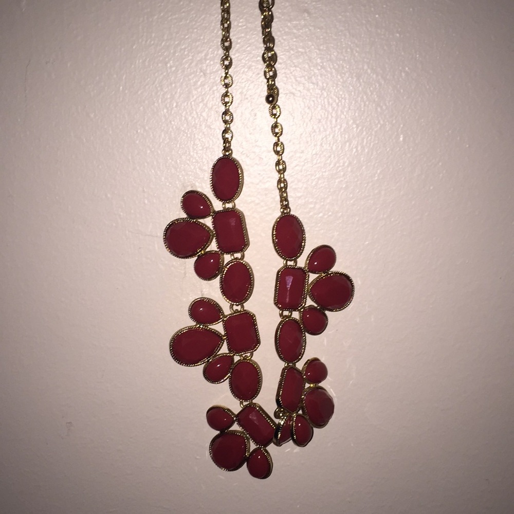 FRANCESSCAS- Red and Gold Statement Necklace